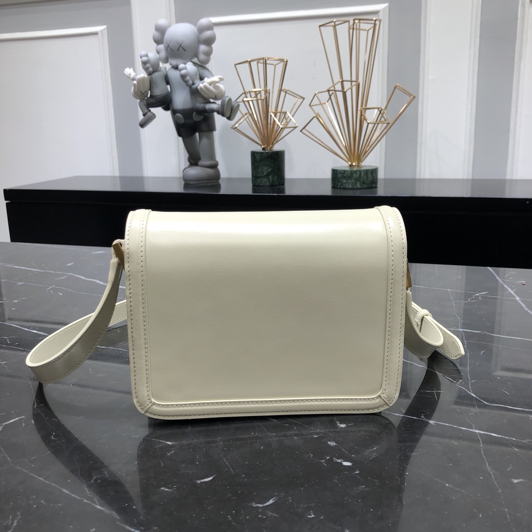 Saint Laurent Solferino Box Small Calfskin Handbag Shoulder Bag White 634306 